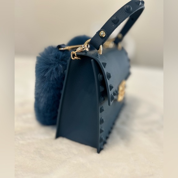 Navy Jelly Hand Bag purse - Picture 11 of 14
